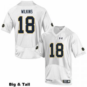 Notre Dame Fighting Irish Men's Joe Wilkins #18 White Under Armour Authentic Stitched Big & Tall College NCAA Football Jersey AAT2099ZK